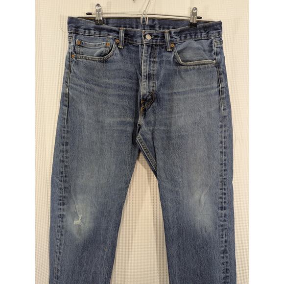 LEVI'S! "DISTRESSED" RELAXED FIT 505 PERFECT FADE STRAIGHT LEG JEANS! SZ 36X32 - Picture 3 of 10